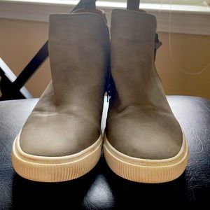 Grey , hidden wedge shoes